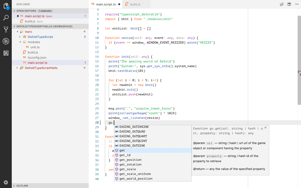 Using TypeScript in Defold game engine - The Defoldmine - Defold game ...