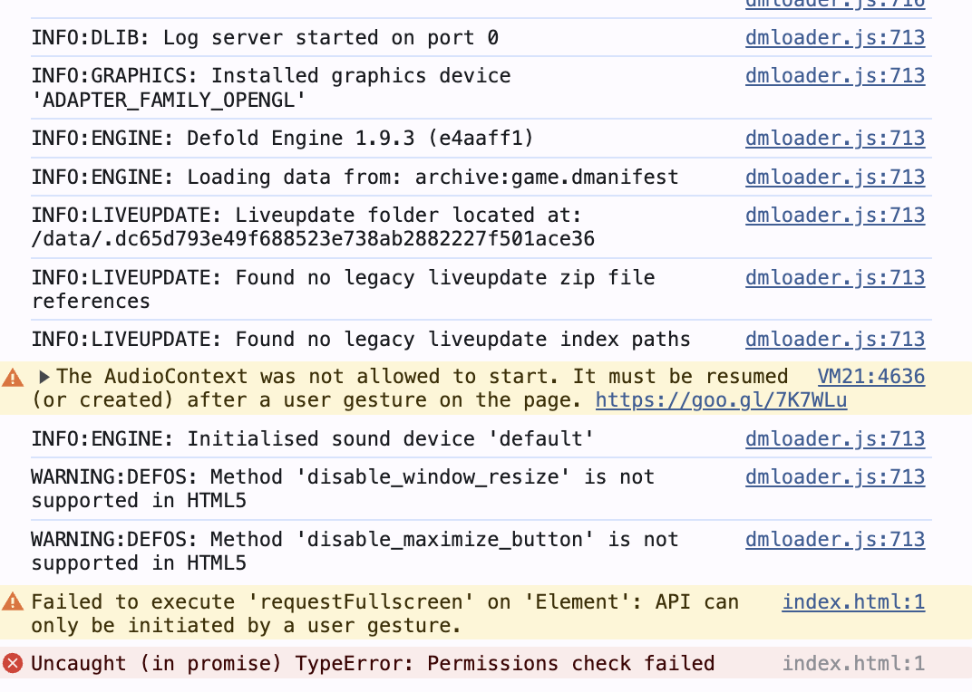 HTML5 Doesen't build - Bugs - Defold game engine forum