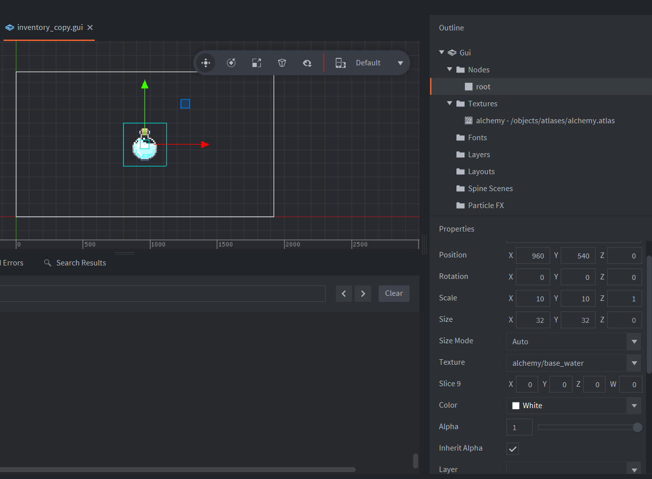 Texture of GUI node invisible in runtime/build, but visible in